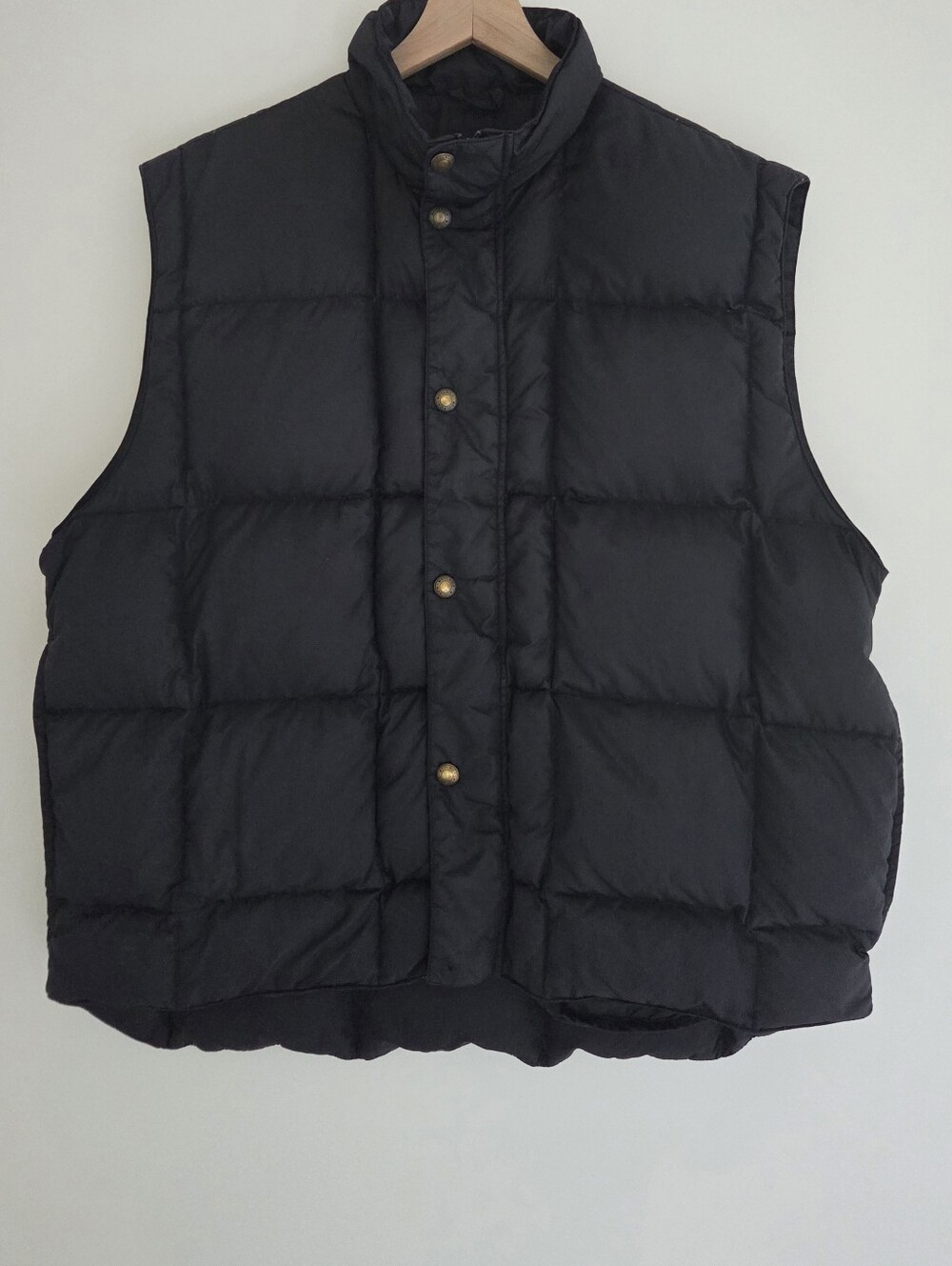 Vintage Woolrich Black Quilted Down Puffer Vest Jacket Mens Size Large - Picture 2 of 12